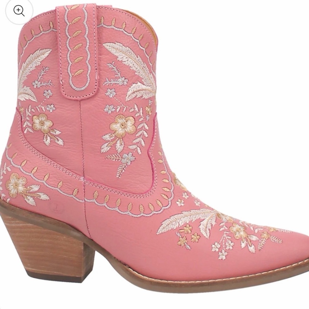 Dingo Pink Floral Heeled Boots